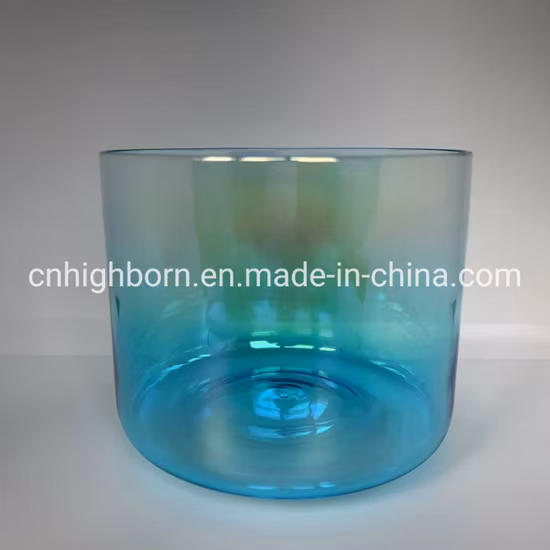 New Light Blue Aurora Borealis Cosmic Light Alchemy Quartz Crystal Singing Bowl Buddhist Music Bowl Singing Bowl for Sound Meditation and Healing Singing Bowl