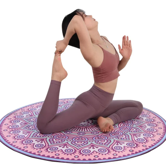 Custom Suede Round Meditation Yoga Mat Natural Rubber Women Yoga Mat
